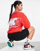 Asos Weekend Collective Oversized T-shirt With Large Back Logo In Red