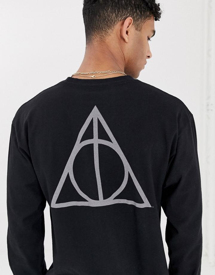 Vans X Harry Potter Deathly Hallows Long Sleeve T-shirt In Black