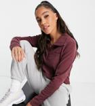 Columbia Glacial Cropped Fleece In Burgundy Exclusive At Asos-red