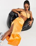 Weekday Louise Organic Cotton Crop Top In Orange