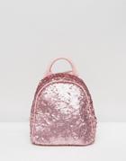 Skinnydip Pink Matte Sequin Mini Backpack - Pink