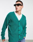 Topman Oversized Knit Cardigan In Green