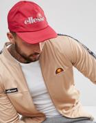 Ellesse Baseball Cap With Reflective Logo In Red - Red
