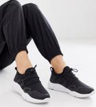 Asos Design Wide Fit Division Sneakers In Black