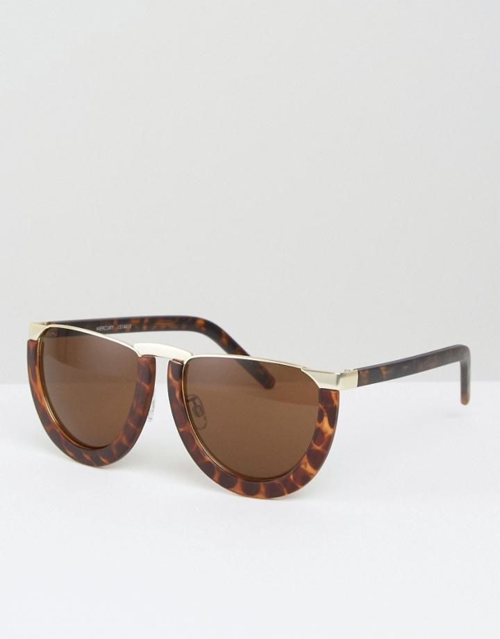 Somedays Lovin Half Round Sunglasses - Brown
