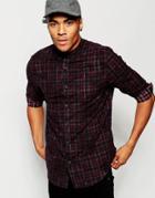 New Look Long Sleeve Shirt In Plaid Check In Regular Fit - Purple