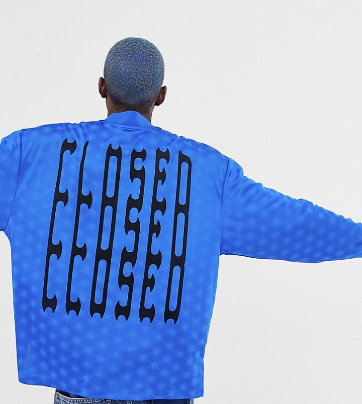 Collusion Football Style Top In Blue With Back Print - Blue