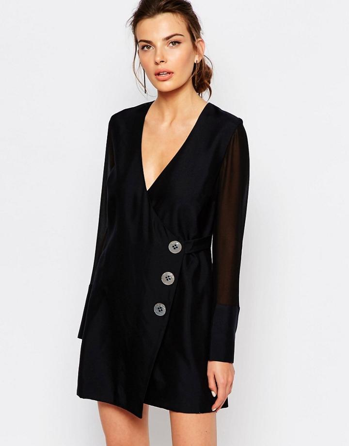 C/meo Collective Button Up Wrap Dress - Black