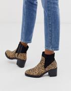 Qupid Heeled Boot In Leopard
