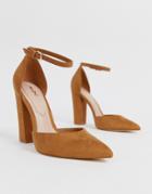 Aldo Nicholes Block Heeled Pumps With Ankle Strap In Brown - Brown