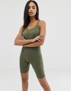 Asos Design Sporty Mix & Match Short Unitard - Green