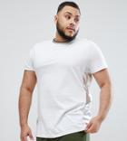 Asos Design Plus Relaxed Longline T-shirt With Metallic Side Panels In White - White