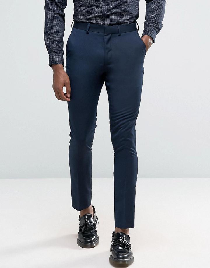 New Look Slim Suit Pants In Navy - Navy