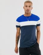 Ellesse Timavo T-shirt With Embossed Logo In Navy - Navy