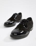 Dune London Foxxy Lace Up Leather Brogue Shoes - Black