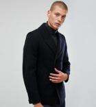 Heart & Dagger Peacoat In Wool Mix - Navy
