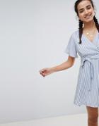 Prettylittlething Striped Tie Side Mini Dress - Multi