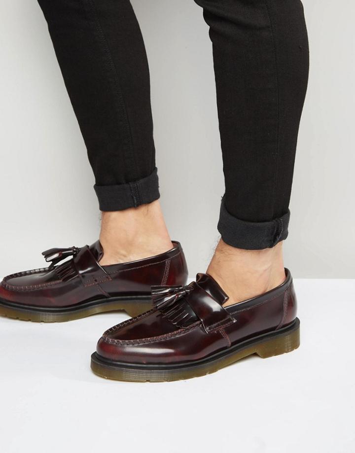 Dr Martens Adrian Tassel Loafers In Burgundy - Red