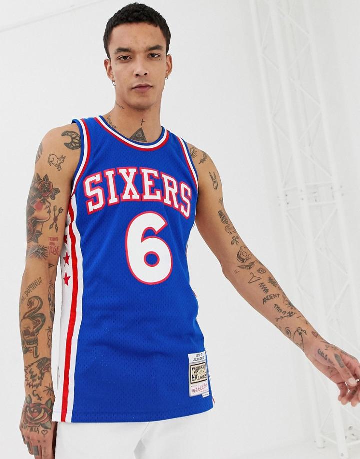 Mitchell & Ness Philadelphia 76ers Julius Erving Swingman Tank In Blue - Blue