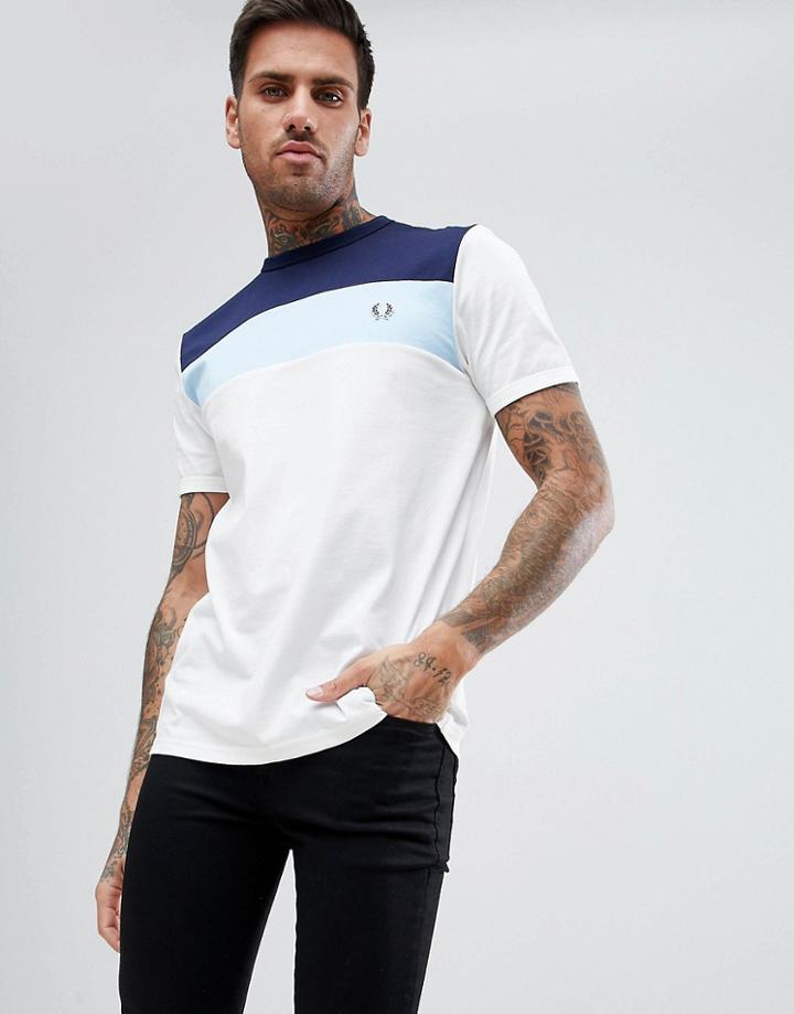 Fred Perry Sports Authentic Color Block T-shirt In White - White