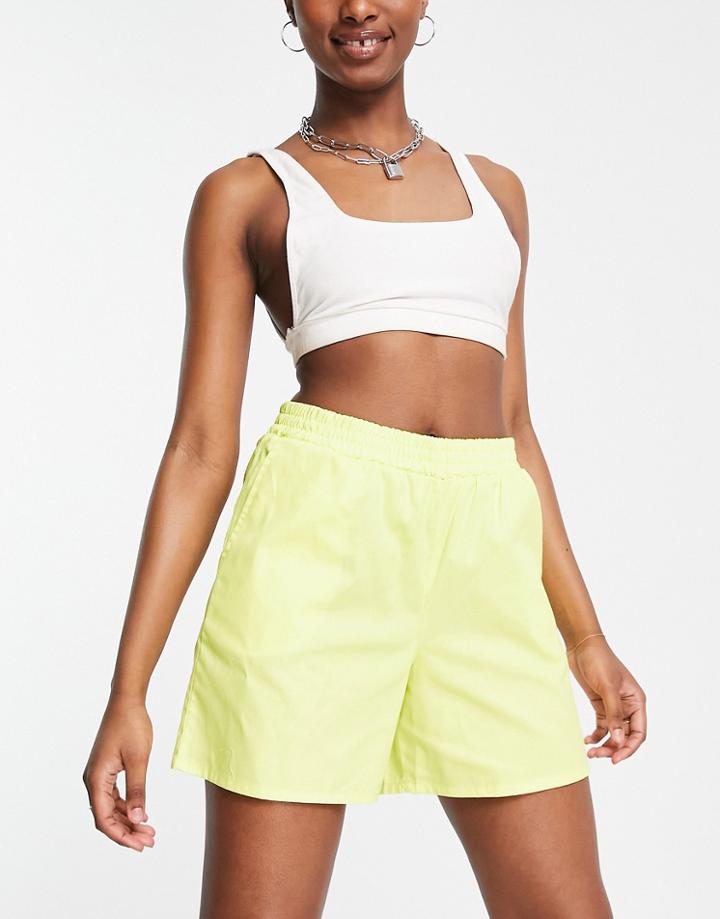 Noisy May Poplin Boxer Shorts In Lime - Part Of A Set-green