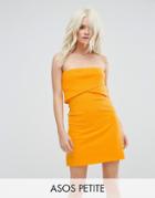 Asos Petite Mini Layered Bandeau Ribbed Dress - Yellow