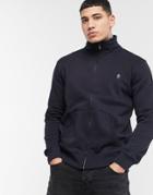French Connection Zip Through Funnel Bomber Jacket In Navy