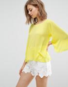 Traffic People Bell Sleeve Top - Yellow