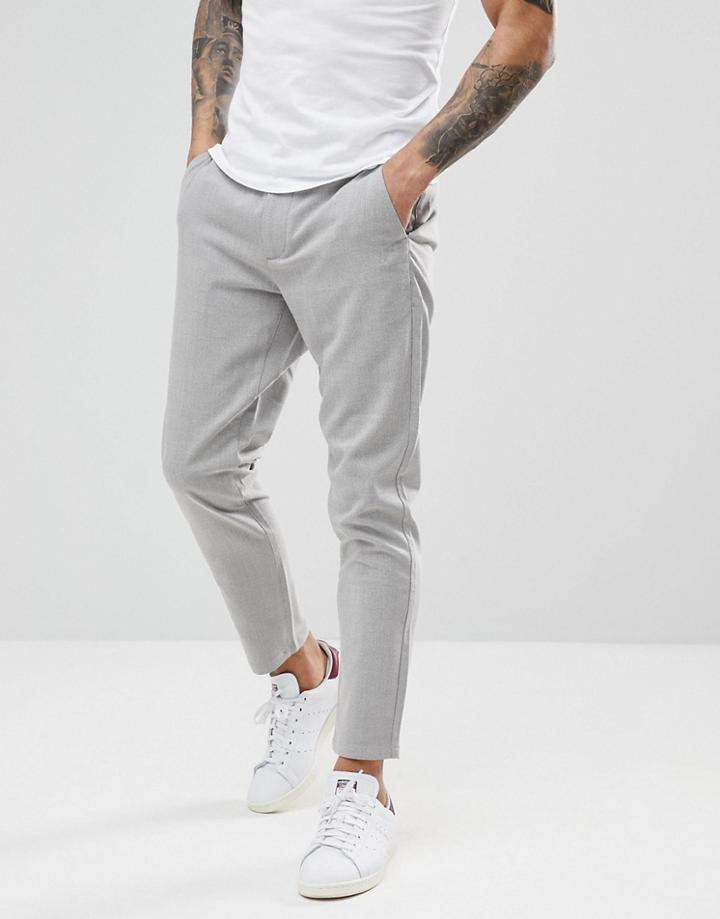 Only & Sons Pants In Slim Cropped Fit - Gray
