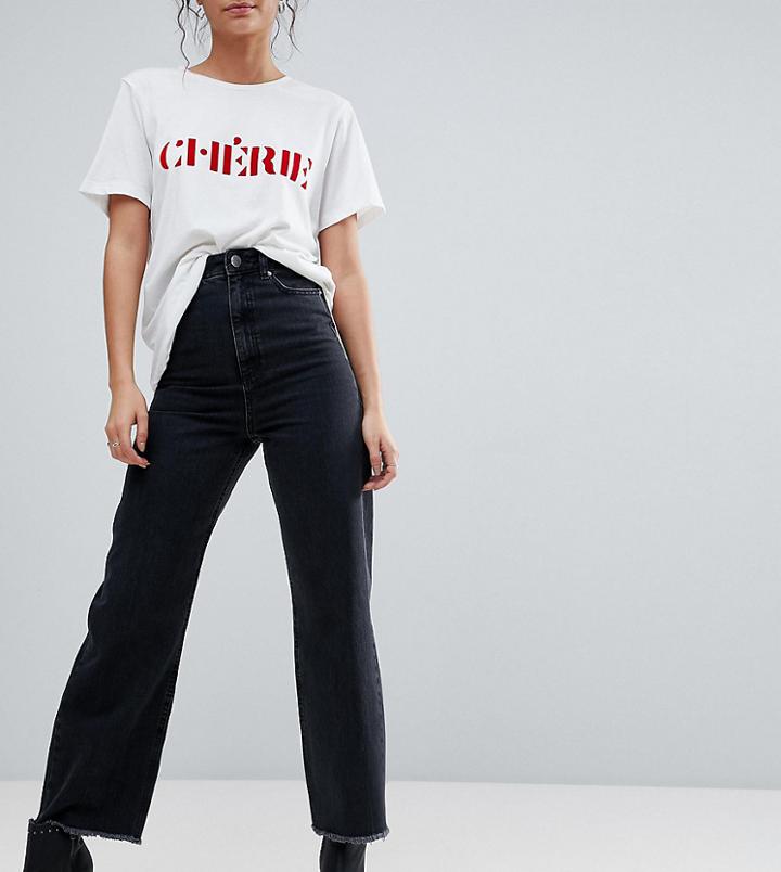 Asos Design Tall Wide Leg Jeans In Ashes Black Wash
