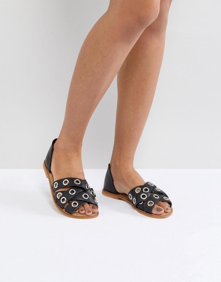 Asos Justify Leather Summer Shoes - Black