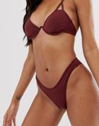 Seafolly High Leg Bikini Bottom In Plum-purple