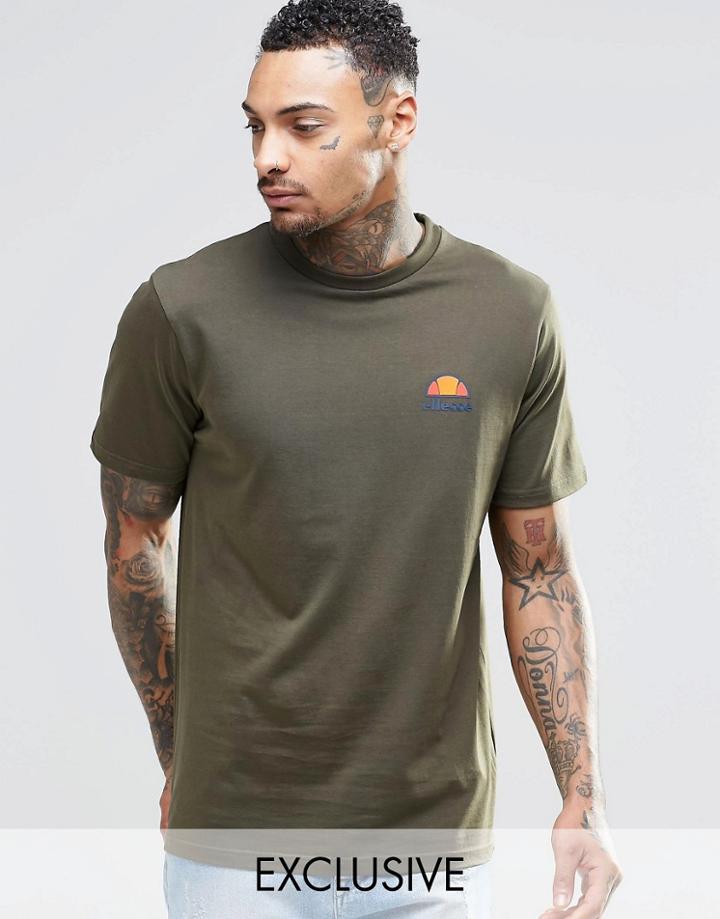 Ellesse T-shirt With Small Logo - Khaki