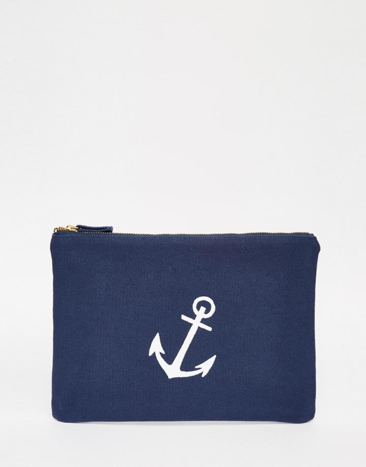 Men's Society Martime Anchor Pouch Toiletry Bag In Blue - Multi