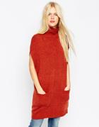 Asos Tunic With High Neck In Knit - Tobacco