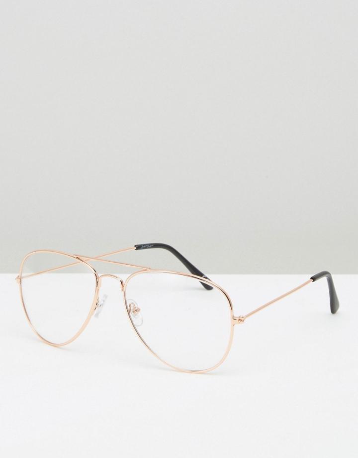 Jeepers Peepers Aviator Glasses - Gold