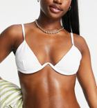Missguided Mix & Match Underwire Bikini Top With Tie Back Detail In White