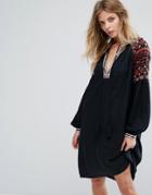 Y.a.s Dress With Embroidery - Black