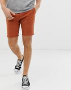 Farah Hawk Chino Twill Short In Orange - Orange