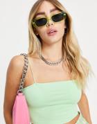 Asos Design Ultimate Bandeau With Skinny Straps In Bright Green