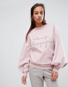 Ted Baker Ted Says Relax Champagne Logo Full Sleeve Sweat - Pink