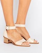 Truffle Metallic Heel Mid Sandal - Beige