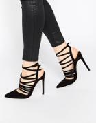 Asos Power Caged Pointed Heels - Black