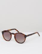 Monokel Eyewear Barstow Round Sunglasses In Havana Tort - Brown