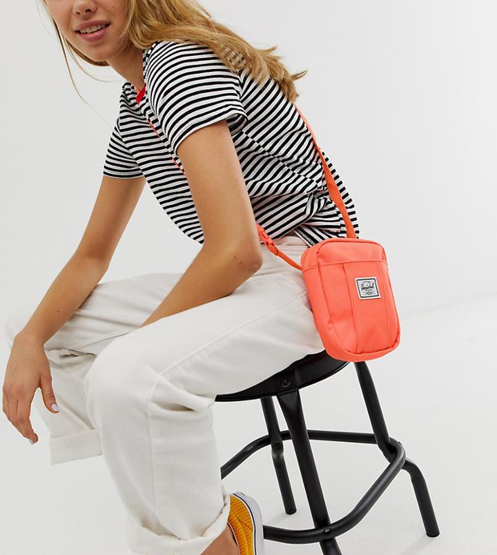 Herschel Supply Co Exclusive Cruz Neon Coral Festival Cross Body Bag-pink