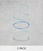 Asos Design 5 Pack Cord Bracelet Set In Blue Tones