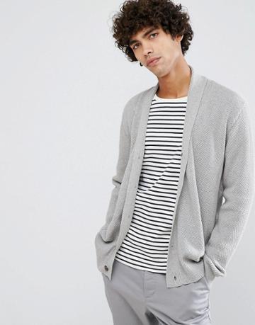 Clean Cut Copenhagen Shawl Neck Cardigan - Gray