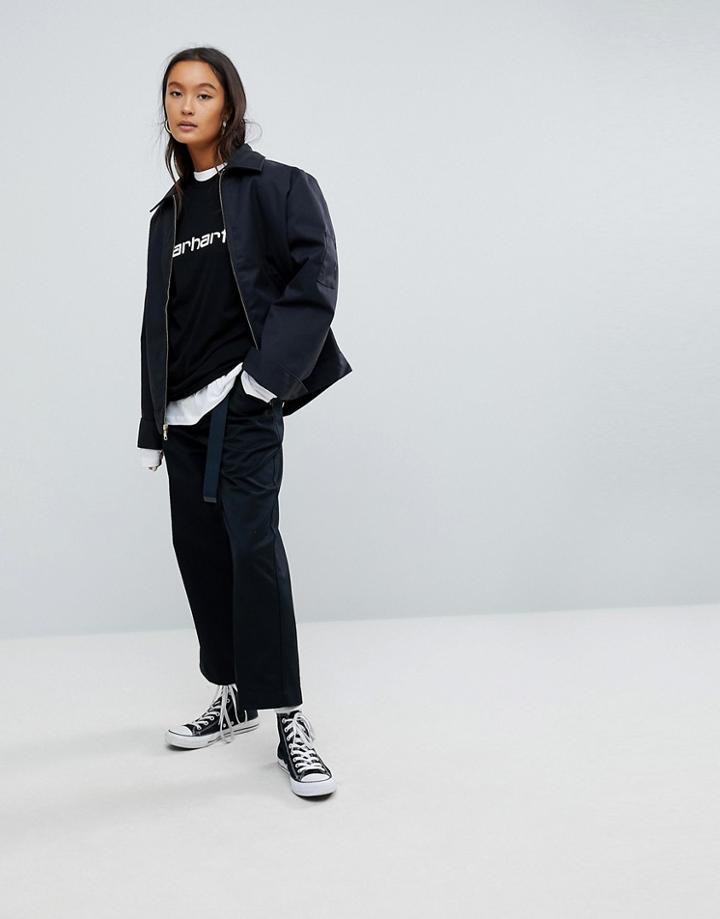 Carhartt Wip Relaxed Chinos With Wide Cropped Leg - Black