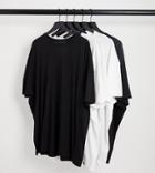 Soul Star Plus 5 Pack T-shirts In White & Black-multi