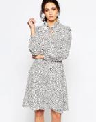 Ivana Helsinki Reija High Neck Printed Shirt Dress - Multicolur